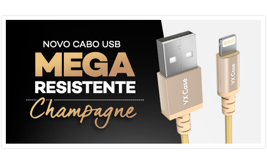 Cabo USB Mega-Resistente VX Case Champagne